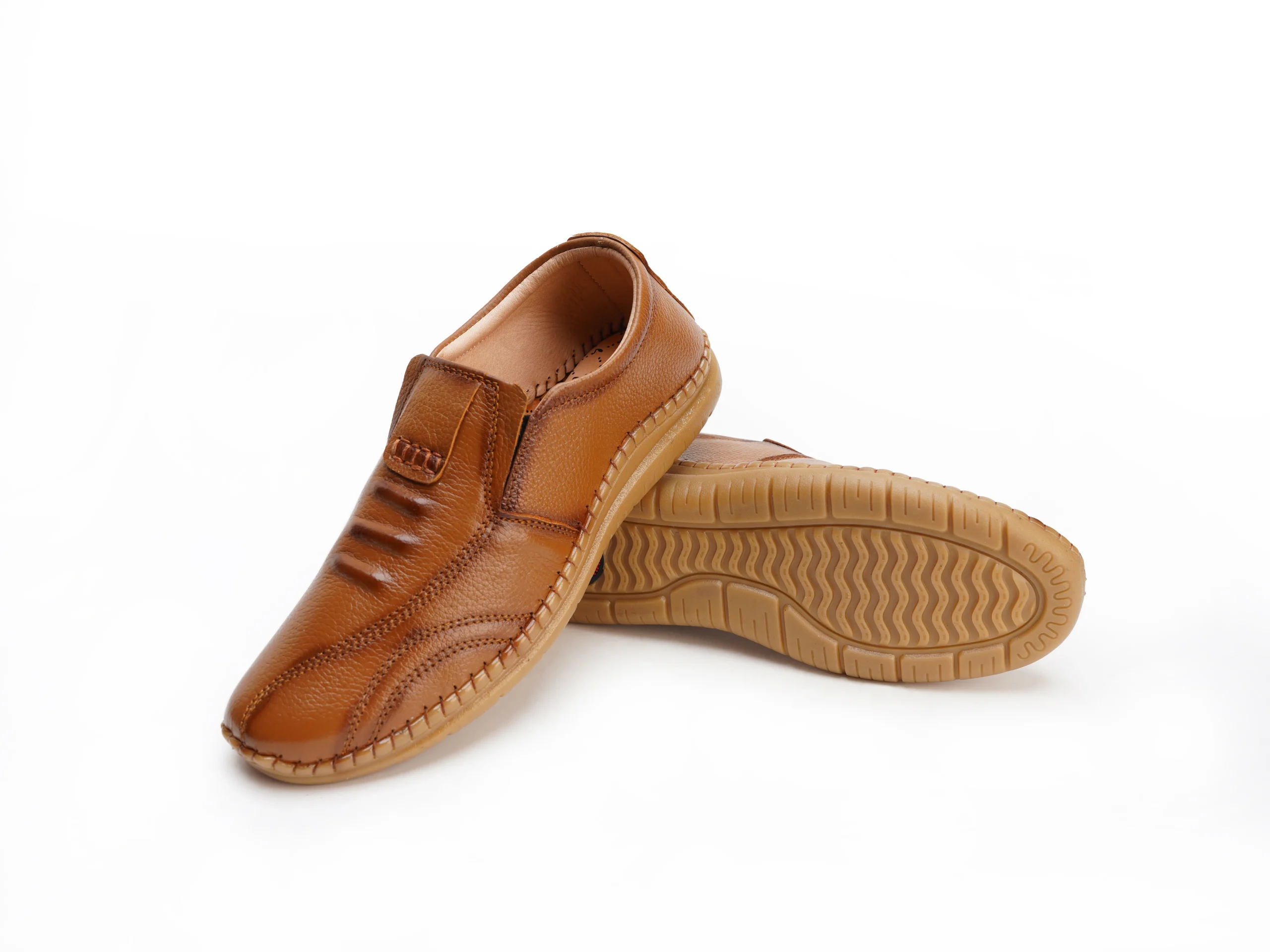 Stylish Genuine Leather Casual Shoes-EM - Image 2