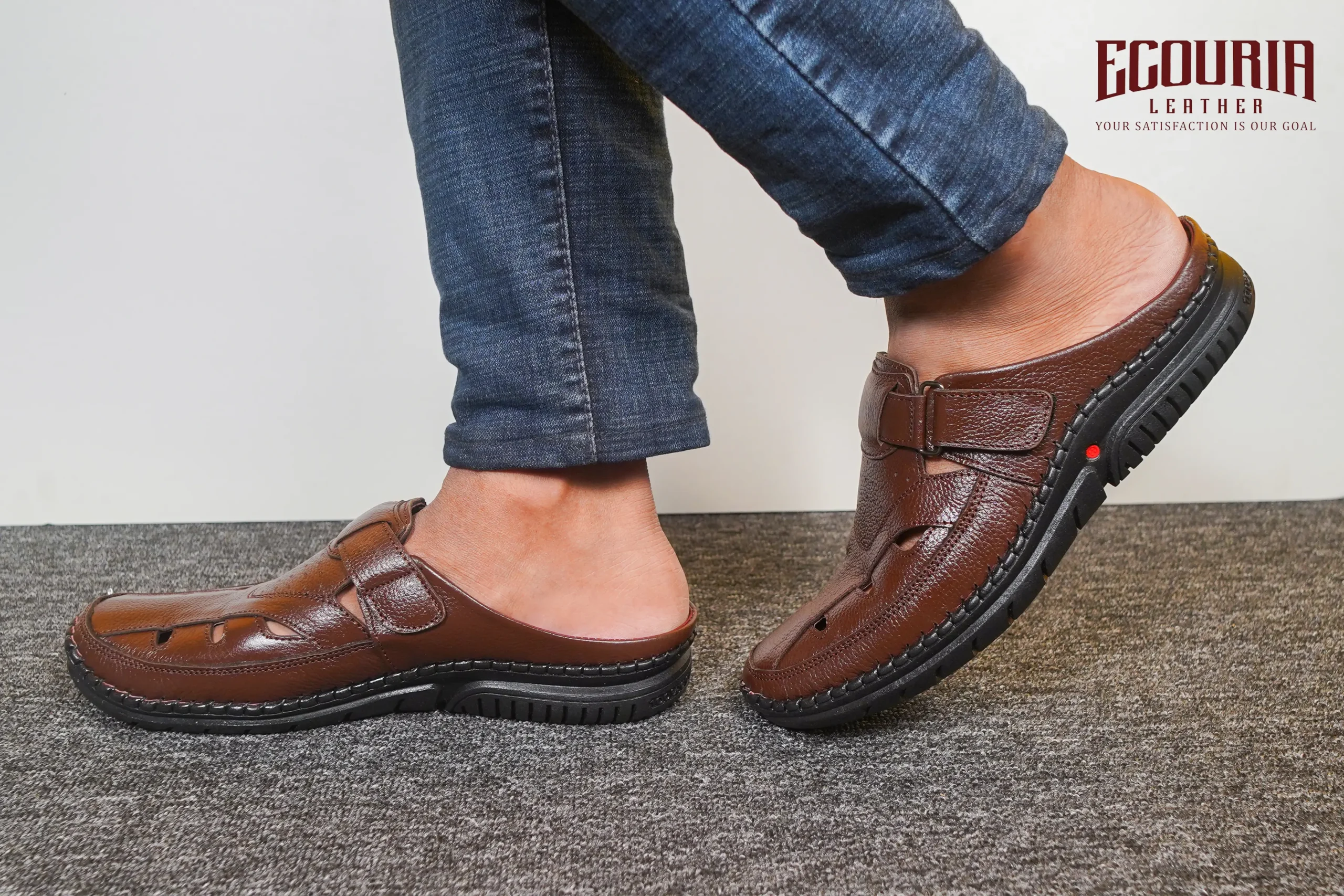 Comfortable stylish leather half shoes-H01-ch - Image 6