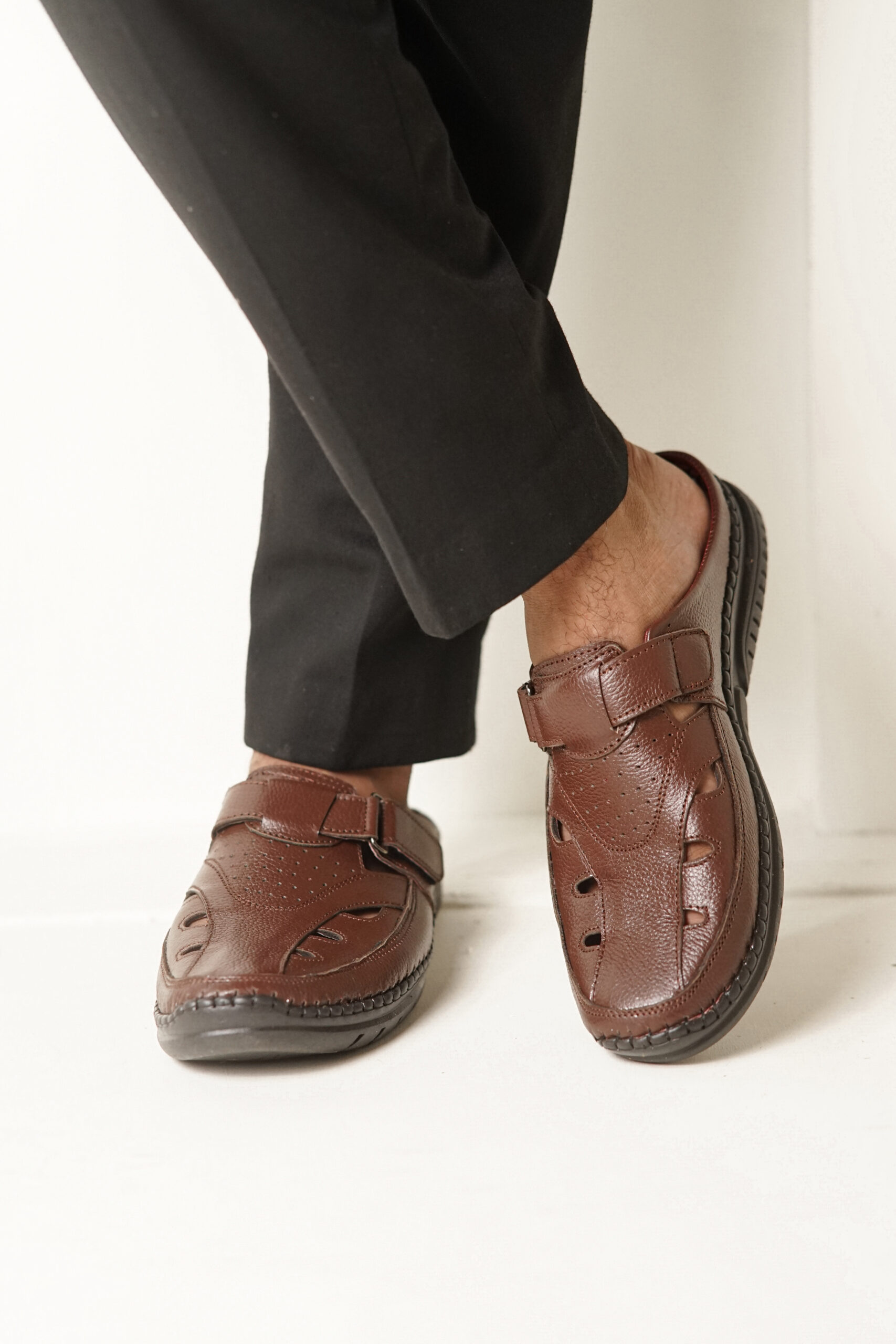 Comfortable stylish leather half shoes-H01-ch - Image 3