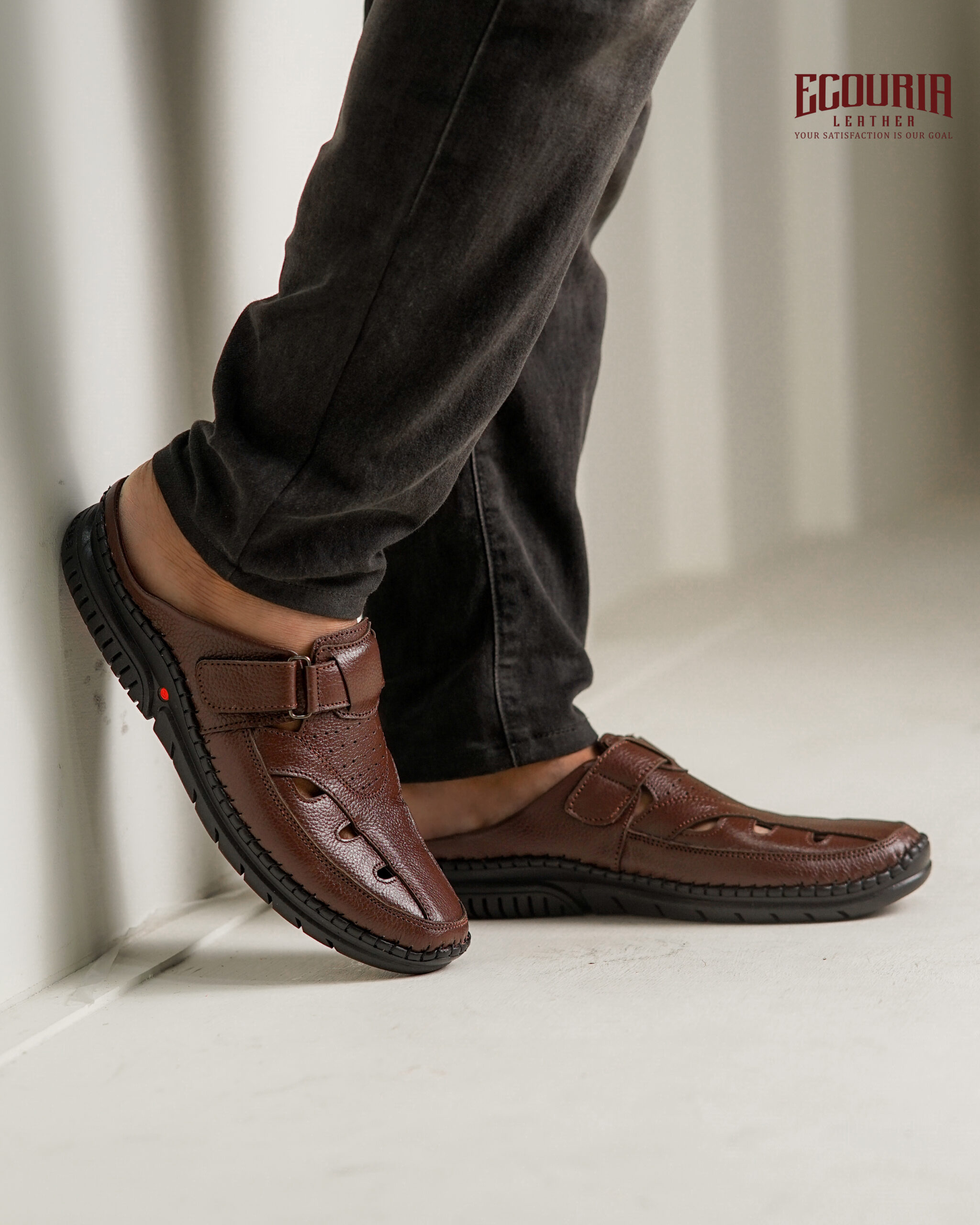 Comfortable stylish leather half shoes-H01-ch